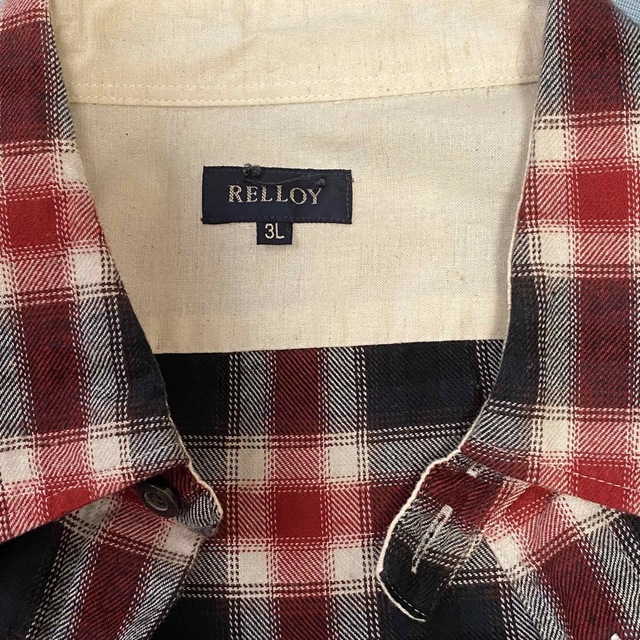 メンズ　RELLOY 長袖シャツ　赤チェック　3L XL メンズのトップス(シャツ)の商品写真