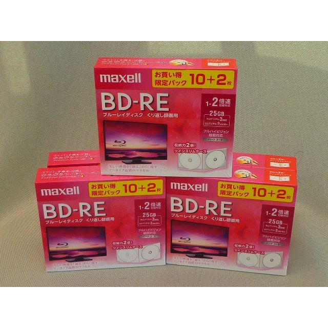 Ｊ－２４????※Maxell　BMaxell＊BD-RE２x　12枚×５＝６０枚