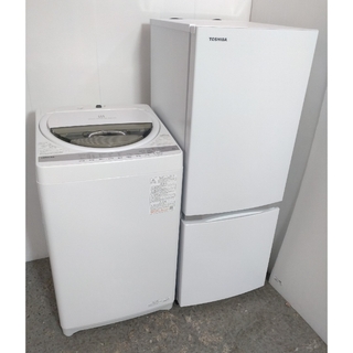 トウシバ(東芝)の冷蔵庫　洗濯機　東芝セット　ホワイトデザイン　単身カップルサイズ(冷蔵庫)
