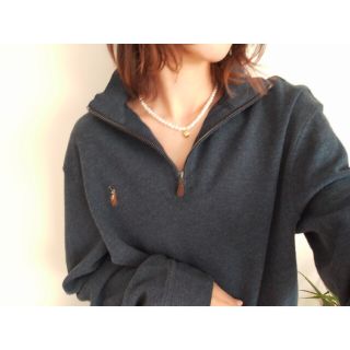 ポロラルフローレン(POLO RALPH LAUREN)の新品未使用！大人気♡ハーフジップ カラーポニー刺繍 ネイビー(トレーナー/スウェット)