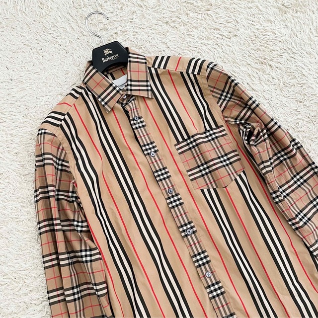 極美品 現行 バーバリー シャツ パッチワーク ノバチェック ハニー