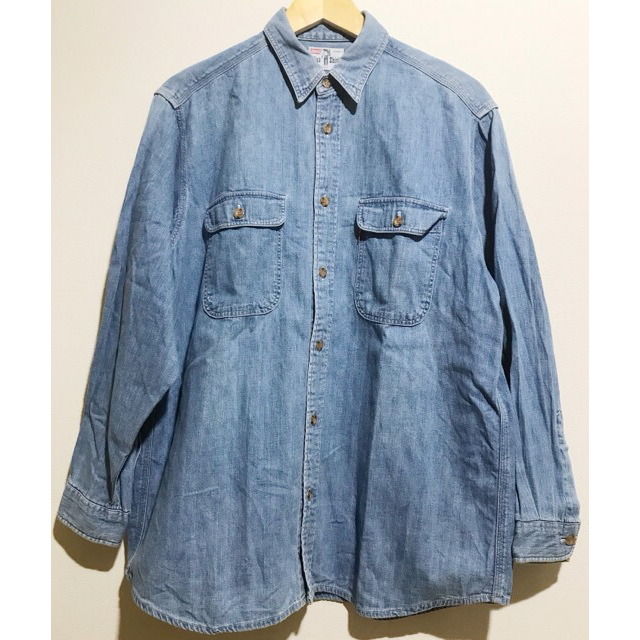 リーバイス Levi's デニムシャツ 長袖シャツ オレンジタブ ブルー M