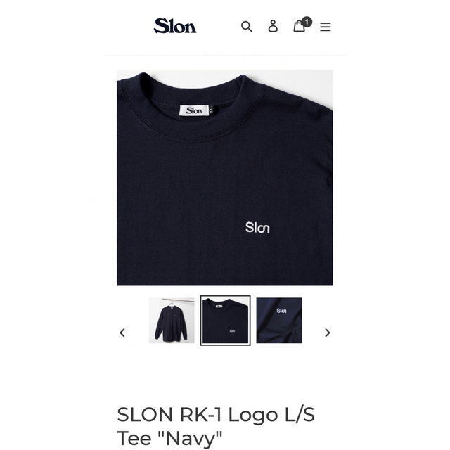 1LDK SELECT(ワンエルディーケーセレクト)のSLON RK-1 Logo L/S Tee "Navy" XL メンズのトップス(Tシャツ/カットソー(七分/長袖))の商品写真