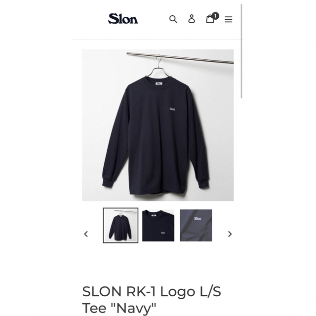 1LDK SELECT(ワンエルディーケーセレクト)のSLON RK-1 Logo L/S Tee "Navy" XL メンズのトップス(Tシャツ/カットソー(七分/長袖))の商品写真