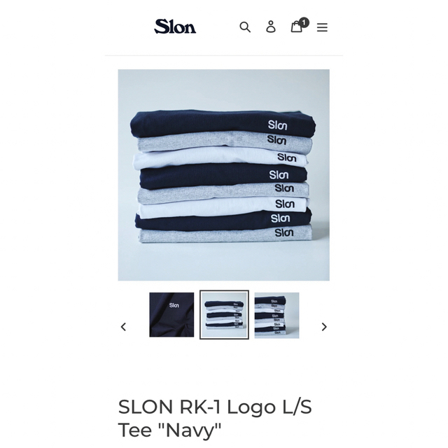 1LDK SELECT(ワンエルディーケーセレクト)のSLON RK-1 Logo L/S Tee "Navy" XL メンズのトップス(Tシャツ/カットソー(七分/長袖))の商品写真