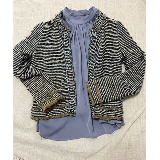 ザラ(ZARA)のZARA ツイードジャケット　ブラウス(ノーカラージャケット)