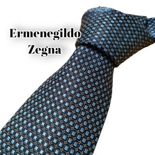 エルメネジルドゼニア(Ermenegildo Zegna)の★Ermenegildo Zegna★　ブルー系　総柄　イタリア製(ネクタイ)