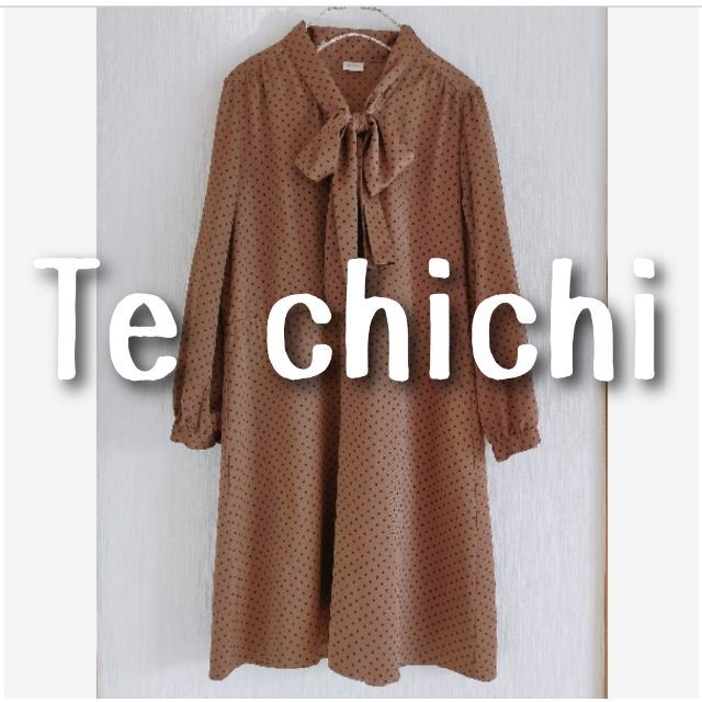 Techichi(テチチ)の美品　Te chichi　テチチ　ホウタイリボン　ドットワンピース　水玉 レディースのワンピース(ひざ丈ワンピース)の商品写真