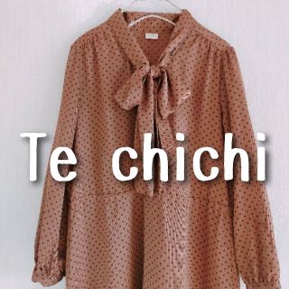 テチチ(Techichi)の美品　Te chichi　テチチ　ホウタイリボン　ドットワンピース　水玉(ひざ丈ワンピース)