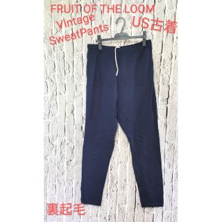 フルーツオブザルーム(FRUIT OF THE LOOM)のUS古着 フルーツオブザルーム スウェットパンツ ネイビー 裏起毛 ＸＬ 相当(その他)