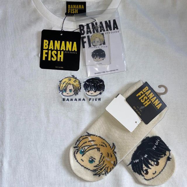 2　BANANA FISH　アッシュ・リンクス　奥村英二　Tシャツ　M〜L　靴下