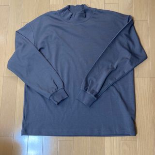 ジーユー(GU)の⭐️ドライ　モックネックTシャツ　グレー Mサイズ(Tシャツ/カットソー(七分/長袖))