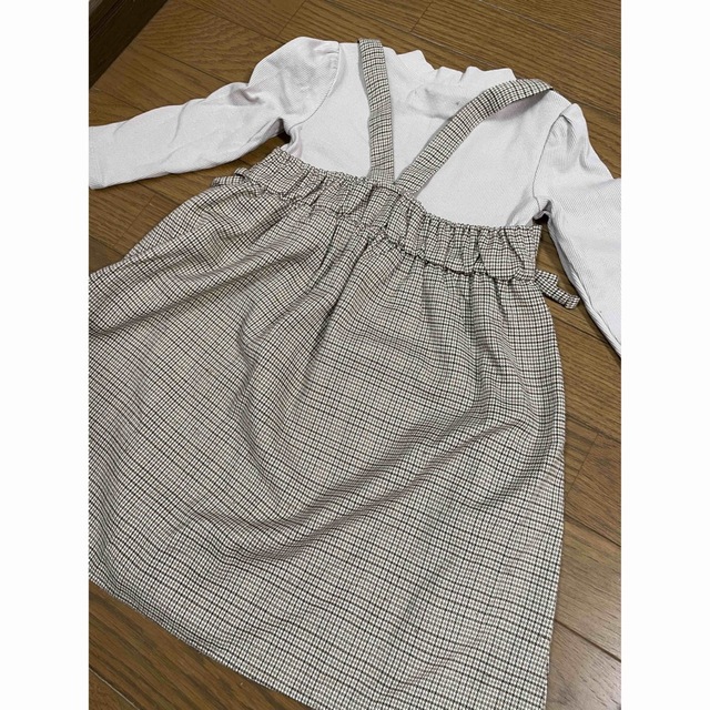 futafuta(フタフタ)のママラク　重ね着風ワンピース　100センチ キッズ/ベビー/マタニティのキッズ服女の子用(90cm~)(ワンピース)の商品写真