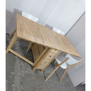 イケア(IKEA)のダイニングテーブル　IKEA　ノールデン　ノールドミーラ　チェア×3(ダイニングテーブル)