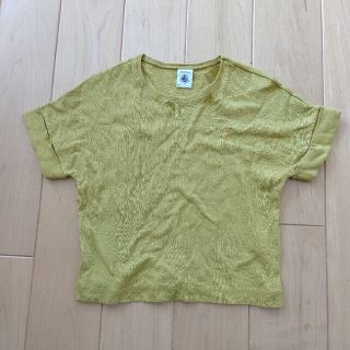 プチバトー(PETIT BATEAU)のPB コットンリネンカットソー　3ans/95cm オリーブイエロー(Tシャツ/カットソー)