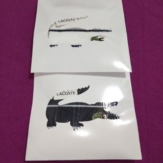 ラコステ(LACOSTE)の☆ 新品未使用  LACOSTE  ネイビーブルー×ホワイト タオルハンカチ２枚(ハンカチ)