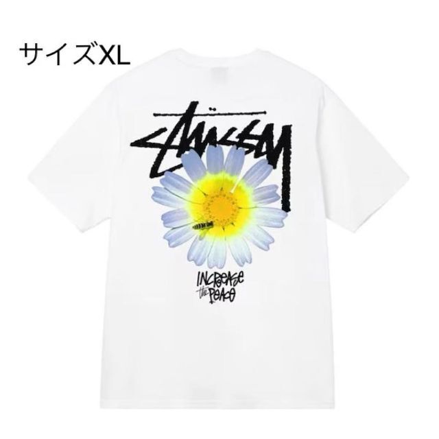 Tシャツ/カットソー(半袖/袖なし)【新品】stussy Tシャツ　サイズXL ホワイト フラワー