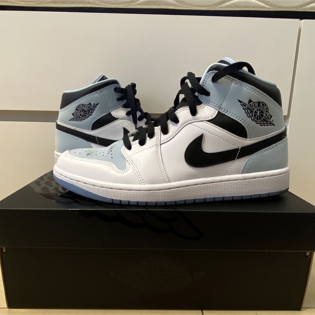 安心 保証 NIKE AIR JORDAN 1 MID アイスブルー 27.5cm | www