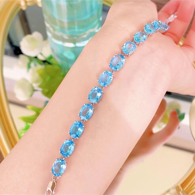 返品交換可能 天然 トパーズ ブレスレット34ct k18 ^ 93730円