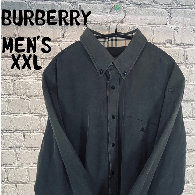 BURBERRY(バーバリー)の【1点限り⠀】BURBERRY 古着 MEN'S XXL 長袖シャツ 黒 メンズのトップス(シャツ)の商品写真