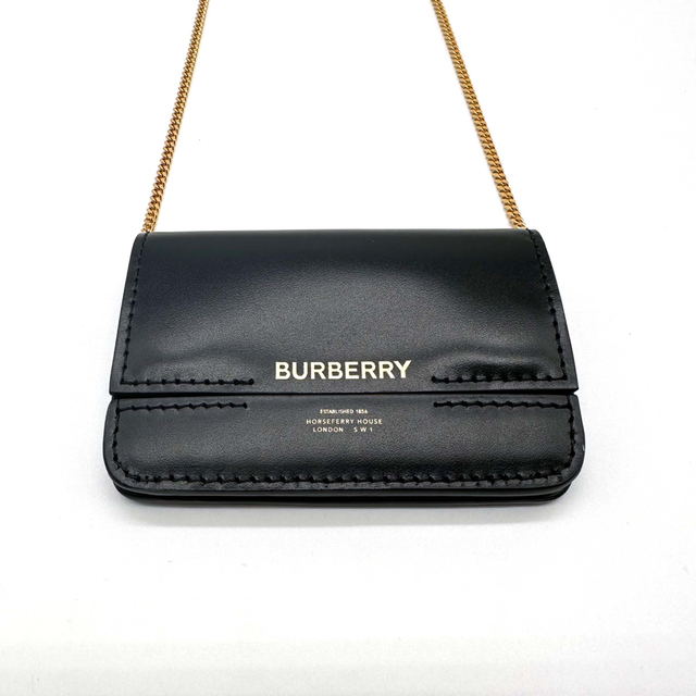 極上美品】BURBERRY バーバリー レザー チェーン カードケース-
