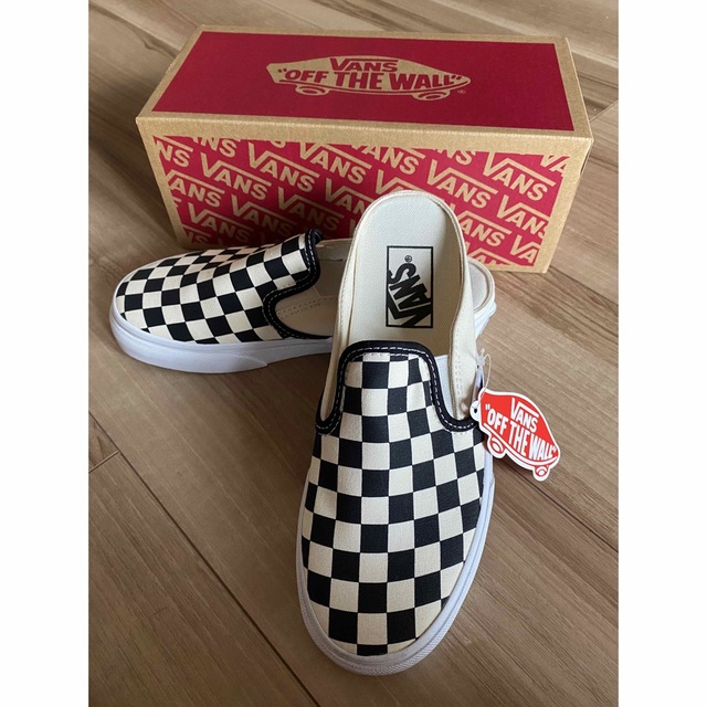 【新品】VANS スリッポンミュール サンダル　チェッカーボード　22.0㎝