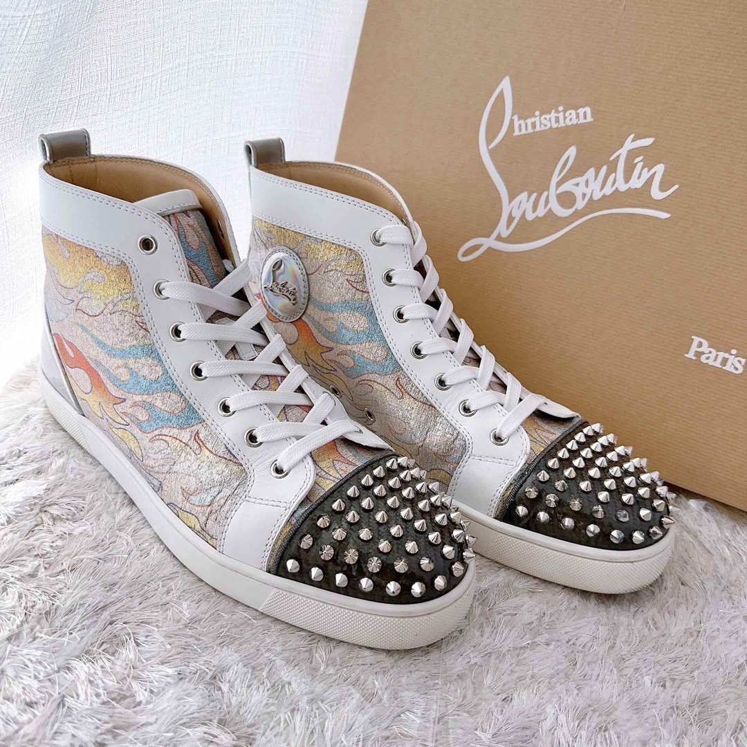 Christian Louboutin(クリスチャンルブタン)のクリスチャンルブタン　スパイクスタッズ　ルイス　ハイカット　スニーカー　極美品 メンズの靴/シューズ(スニーカー)の商品写真