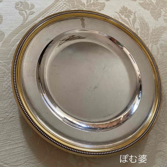 MEISSEN - 【クリストフル】純銀 スターリングシルバー/銀盆 丸 MEISSEN - 【クリストフル】純銀 スターリングシルバー/銀盆 丸