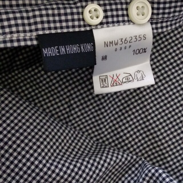 NAUTICA(ノーティカ)のNAUTICA メンズＬ 半袖ボタンダウンシャツ　黒系チェック メンズのトップス(シャツ)の商品写真