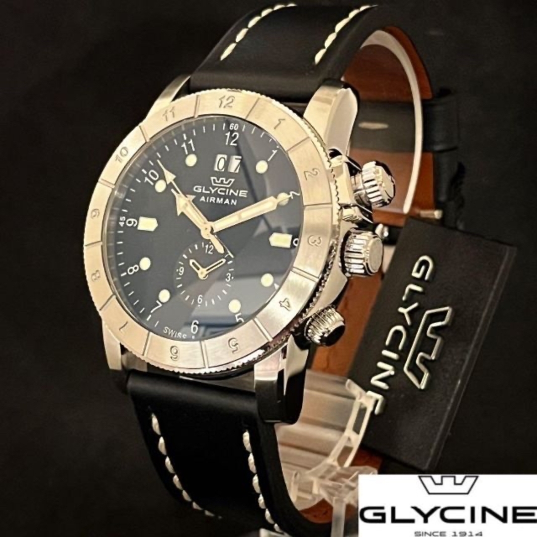 激レア!!】Glycine/グリシン/メンズ腕時計/新品/ブルー色/お洒落-