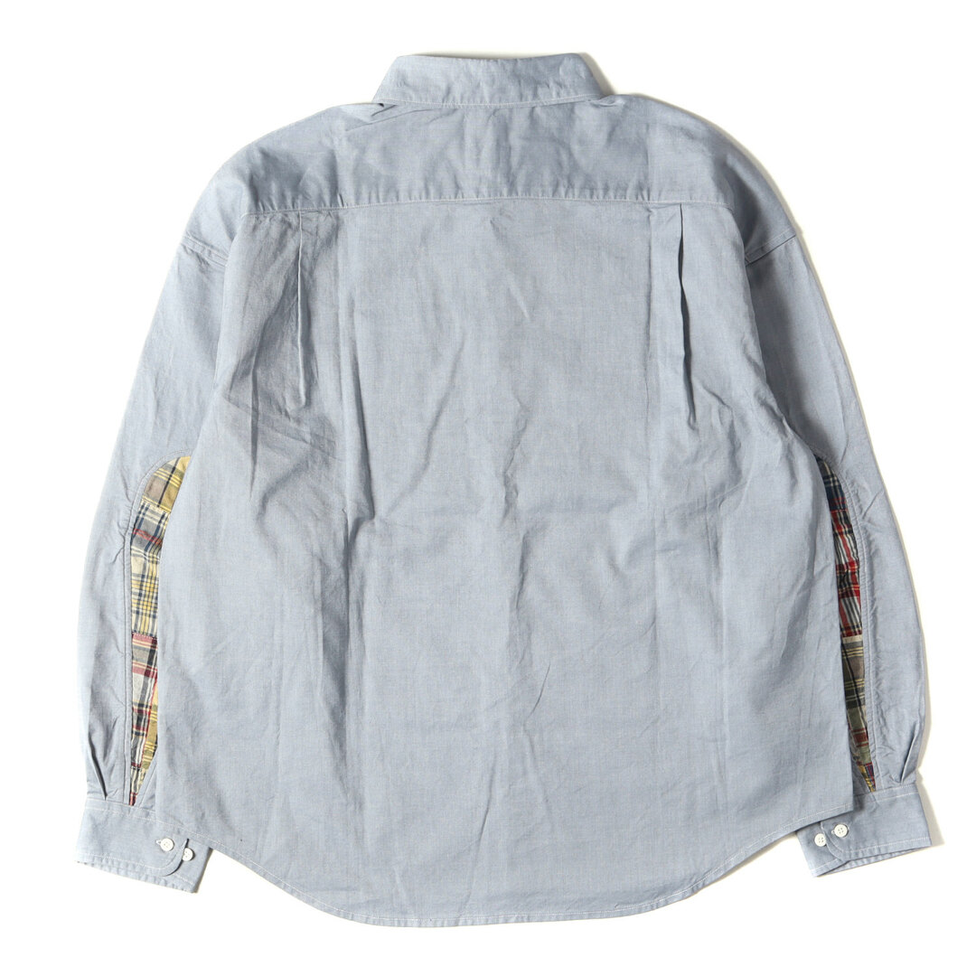 visvim ビズビム シャツ パッチワーク切替し シャンブレー ボタンダウンシャツ ALBACORE B.D. SHIRT L/S 23SS ブルー 2 トップス カジュアルシャツ 長袖 【メンズ】