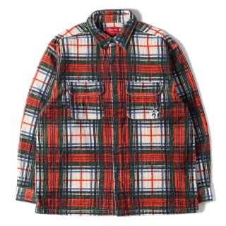 シュプリーム(Supreme)のSupreme シュプリーム シャツ プリントチェック 太畝コーデュロイシャツ Corduroy Shirt 22SS プレイド(レッド×グリーン) L トップス カジュアルシャツ 長袖 【メンズ】【中古】【美品】(シャツ)