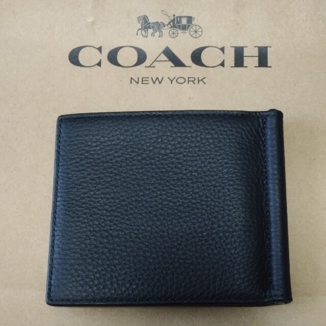 COACH マネークリップ ジップ ウォレット ブラック