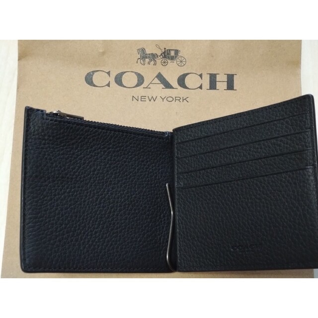COACH(コーチ)のCOACH マネークリップ ジップ ウォレット ブラック メンズのファッション小物(折り財布)の商品写真