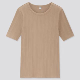 ユニクロ(UNIQLO)のランダムリブクルーネックT（半袖）(Tシャツ(半袖/袖なし))