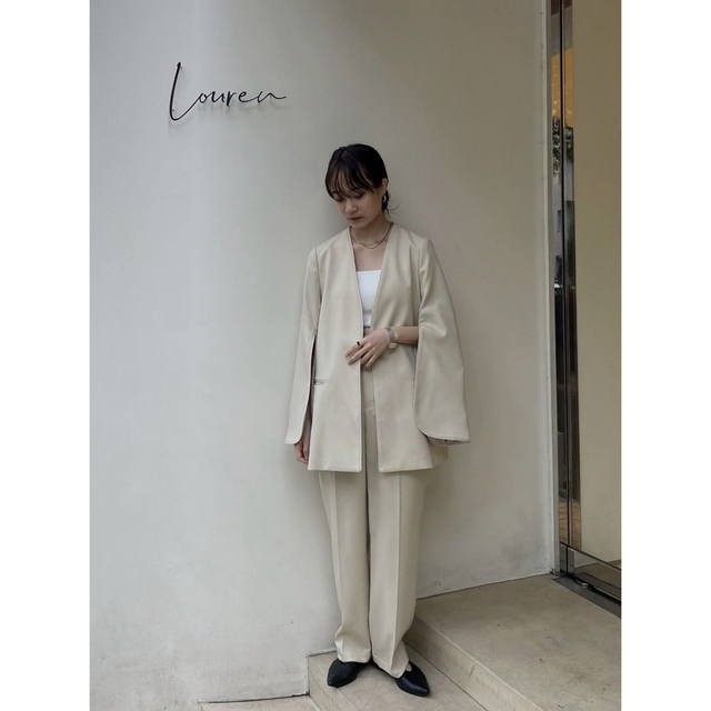 louren  slit sleeve backiacquard jacket