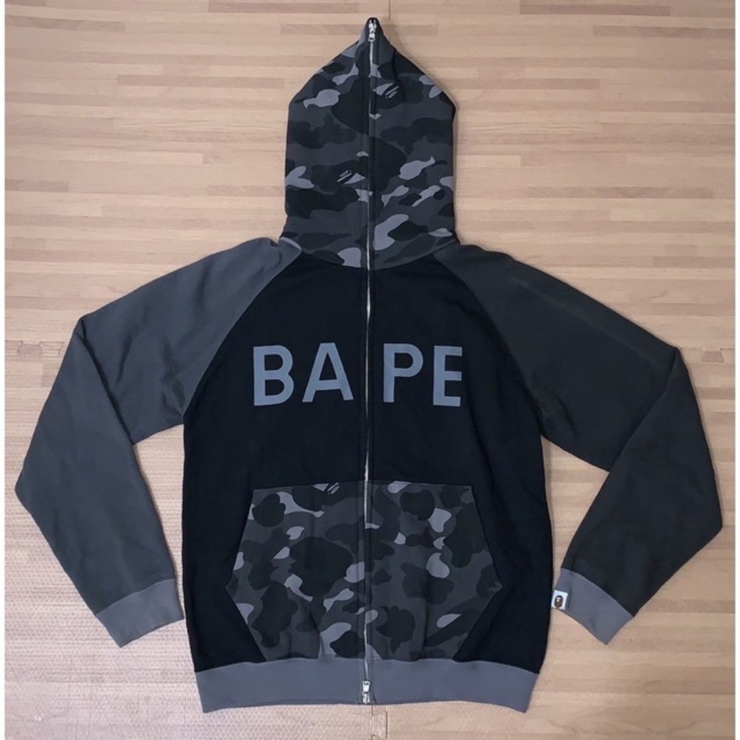 ☆激レア☆ APE ロゴ シャークパーカー ブラック L パーカー kaws-