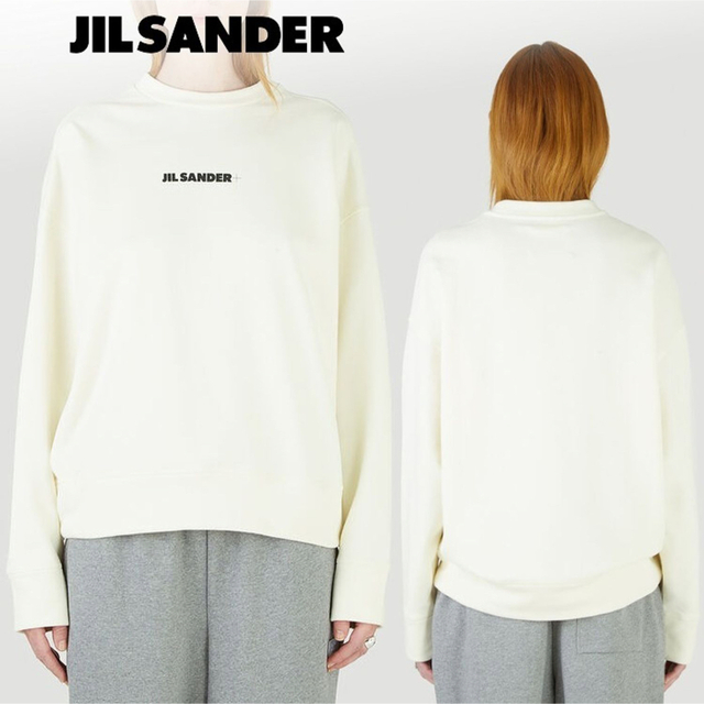 Jil Sander(ジルサンダー)のJil Sander ジルサンダー ロゴCrewneckスウェットシャツ 白 メンズのトップス(スウェット)の商品写真