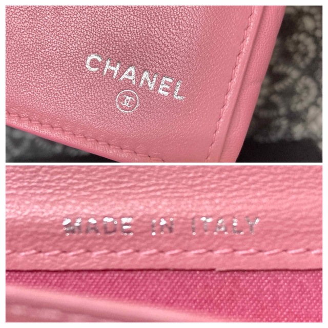 CHANEL(シャネル)の正規品★極美品 シャネル 長財布 カメリア ラムスキン ピンク Wフラップ レディースのファッション小物(財布)の商品写真