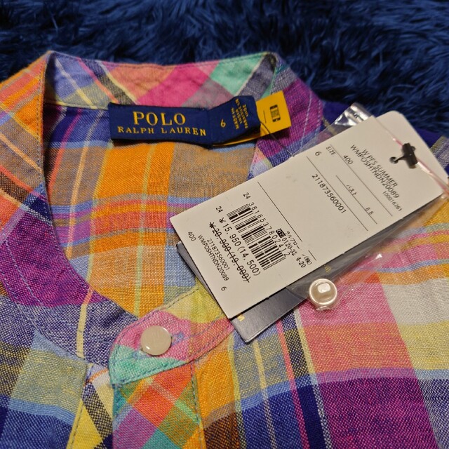 POLO RALPH LAUREN(ポロラルフローレン)のPOLO RALPH LAURENノースリーブチェックブラウスsize6 レディースのトップス(シャツ/ブラウス(半袖/袖なし))の商品写真