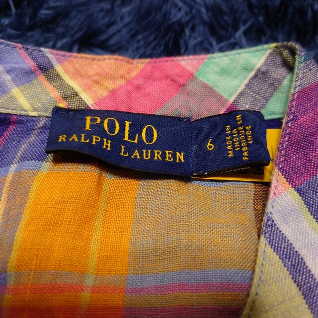 POLO RALPH LAUREN(ポロラルフローレン)のPOLO RALPH LAURENノースリーブチェックブラウスsize6 レディースのトップス(シャツ/ブラウス(半袖/袖なし))の商品写真