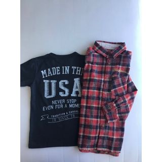 エドウィン(EDWIN)のエドウィン　EDWIN　チェックシャツ　Tシャツ　140　子供服　セット(Tシャツ/カットソー)