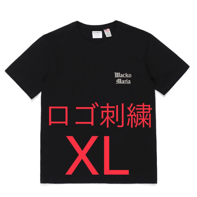 ブラックサイズXLサイズ wackomaria ロゴ刺繍 Tシャツ 黒