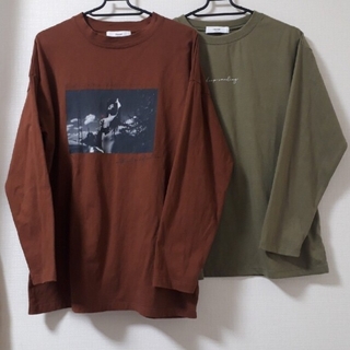 ディスコート(Discoat)のDiscoat ロンT 2着セット 茶&緑(Tシャツ(長袖/七分))