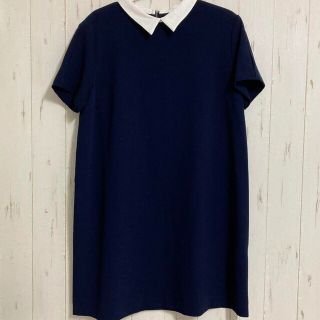 ザラ(ZARA)のZARA  襟付き半袖膝丈ワンピース(ひざ丈ワンピース)