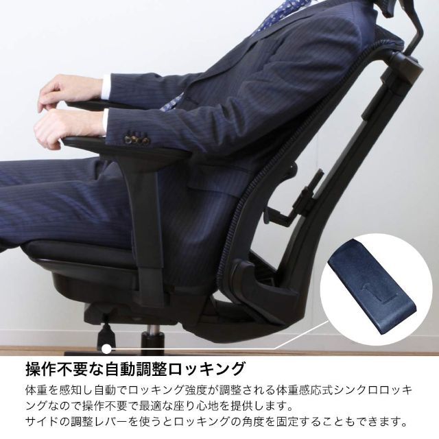 色: グレー】イトーキ オフィスチェア デスクチェア ハイバック 背面
