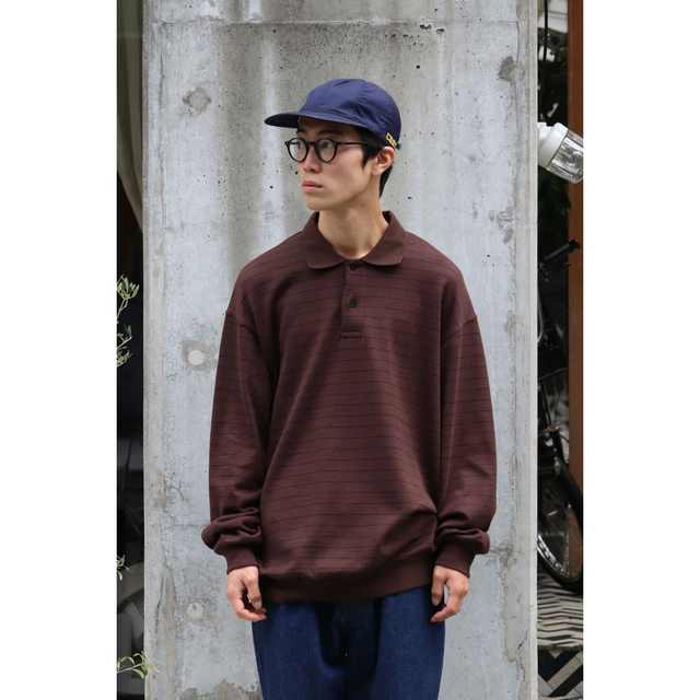 UNIVERSAL PRODUCTS. BORDER L/S POLO 【メーカー包装済】 8874円