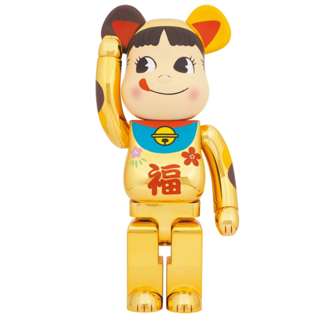 フィギュアBE@RBRICK 招き猫ペコちゃん 福 金メッキ 1000％