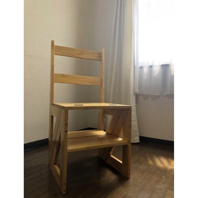 木製・手作りの折畳みステップチェア（脚立になる椅子）の通販 by Fenomiya's shop｜ラクマ