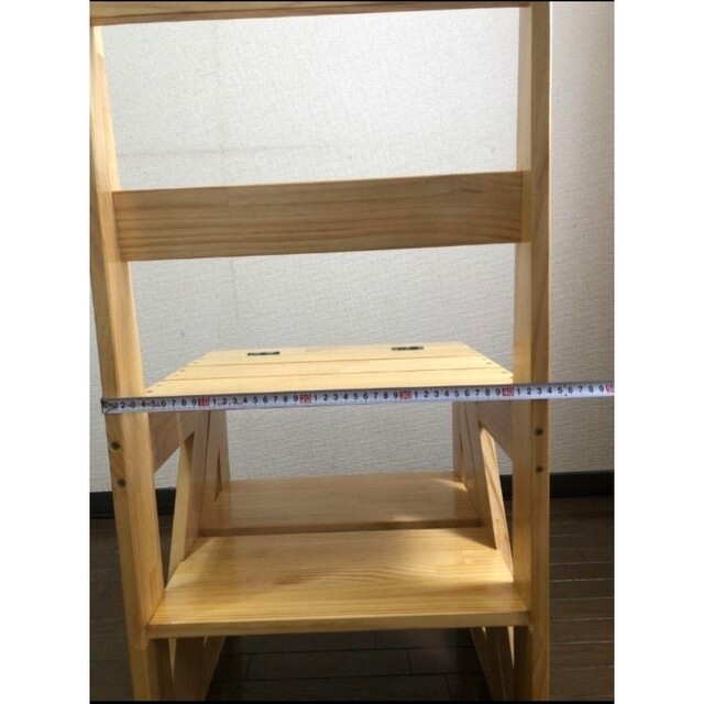 木製・手作りの折畳みステップチェア（脚立になる椅子）